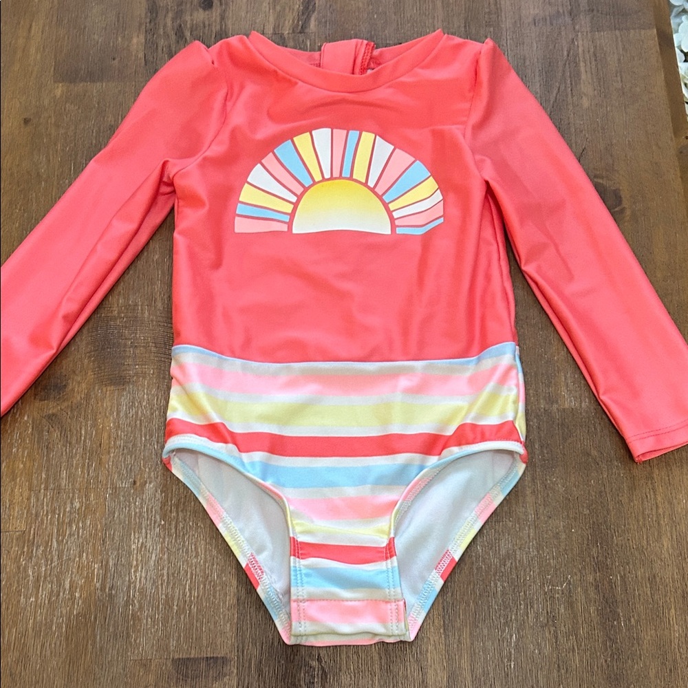 Cat & Jack Pink Swimsuit with Colorful Design